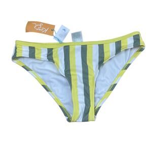 Kona Sol Women's Yellow Striped Hipster Bikini Bottom - Size Small - NWT